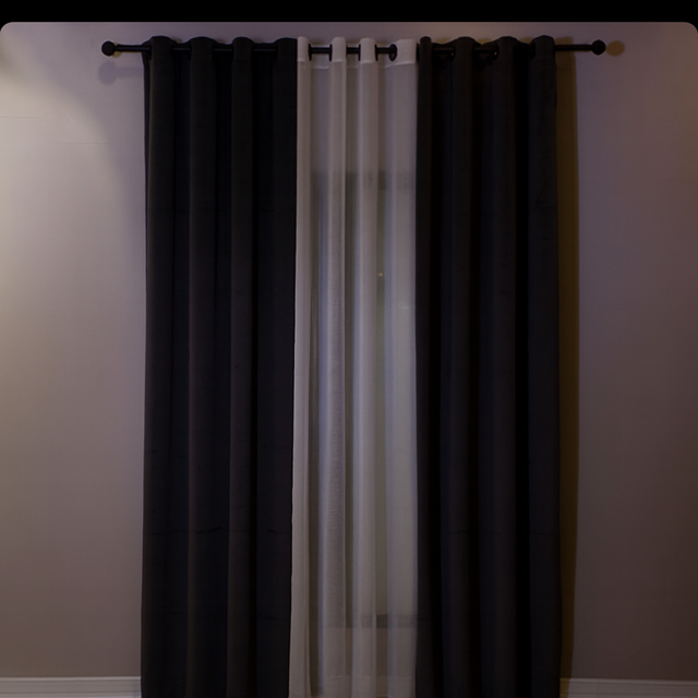 پرده آماده مخمل گارنت طوسی تیره